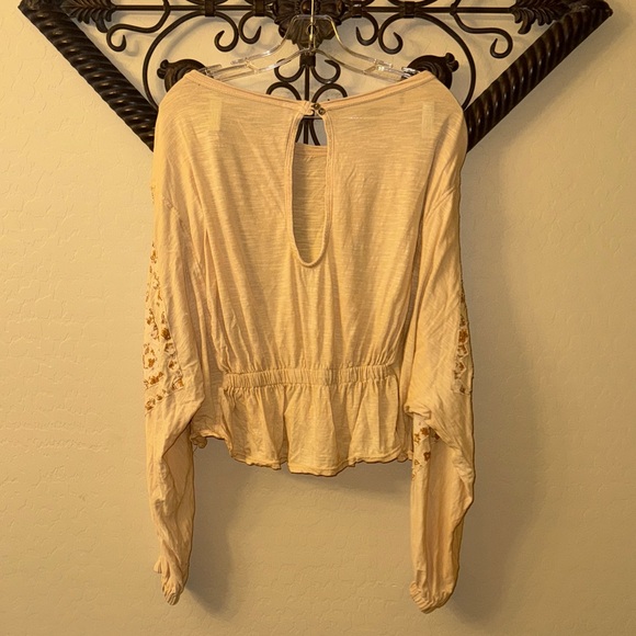 Free People Women's Cream Long Sleeve Top - Picture 7 of 9